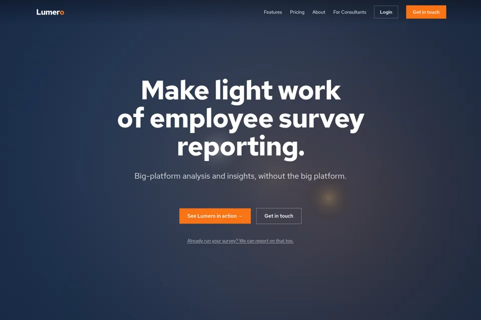 Aperçu de la landing page