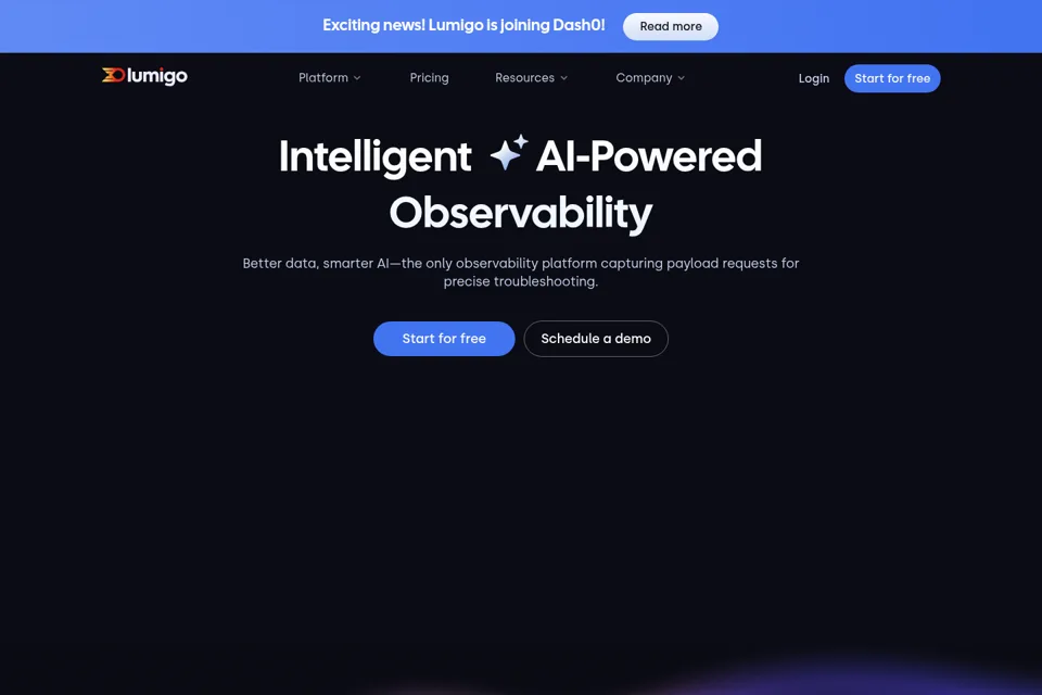 Aperçu de la landing page
