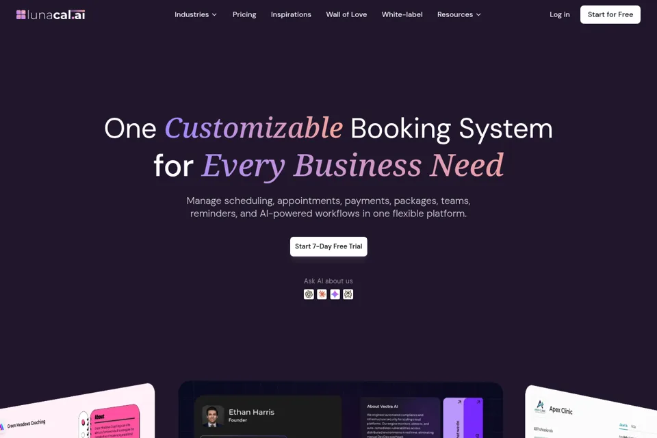 Aperçu de la landing page