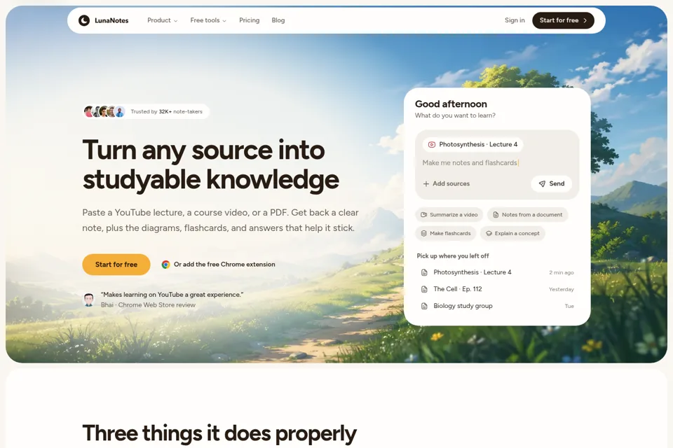 Landing page preview