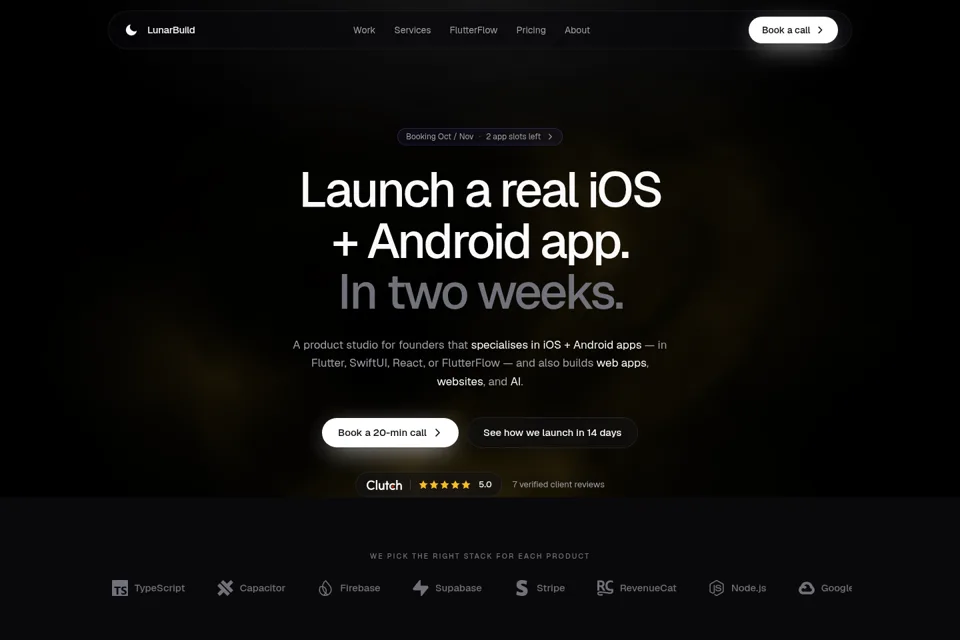 Aperçu de la landing page