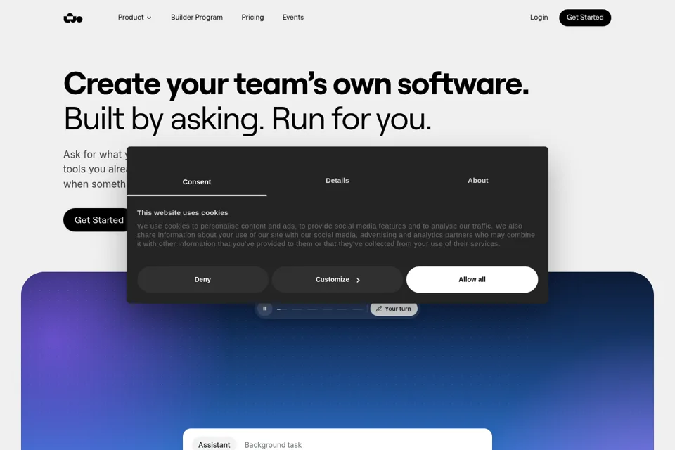 Aperçu de la landing page