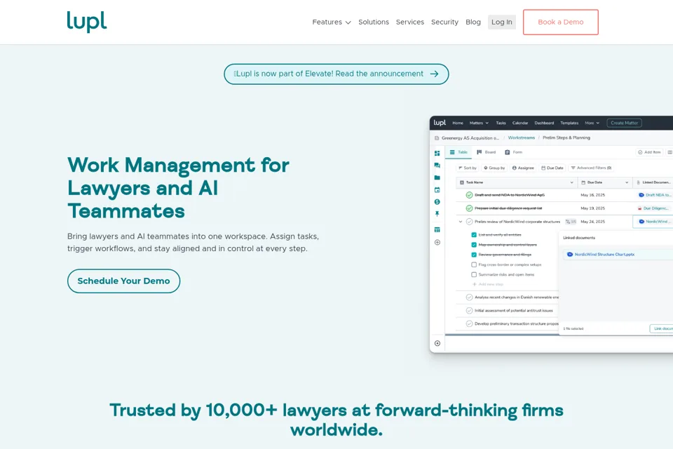Aperçu de la landing page