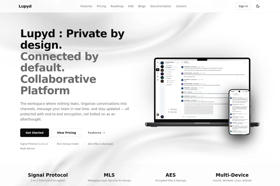 Aperçu de la landing page