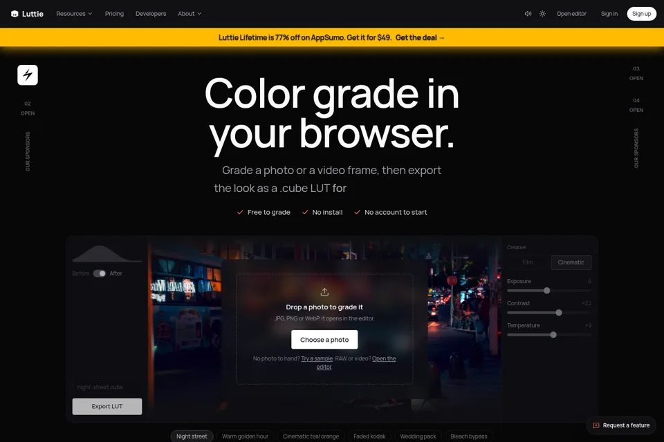 Landing page preview