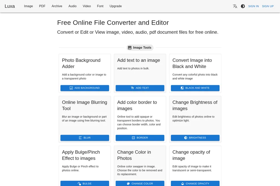 Landing page preview