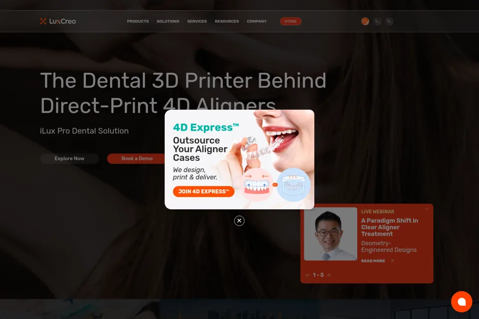 Aperçu de la landing page