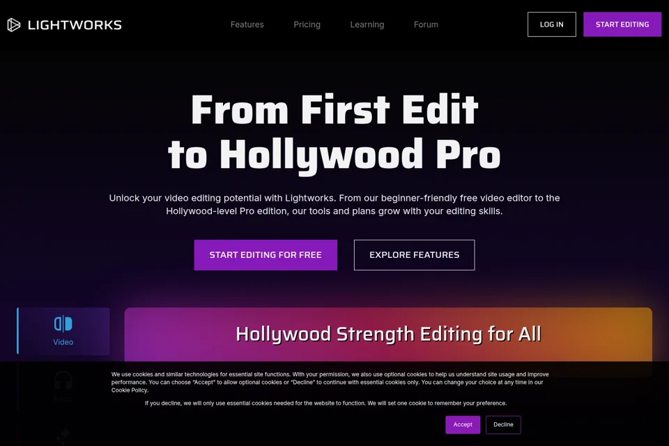 Aperçu de la landing page