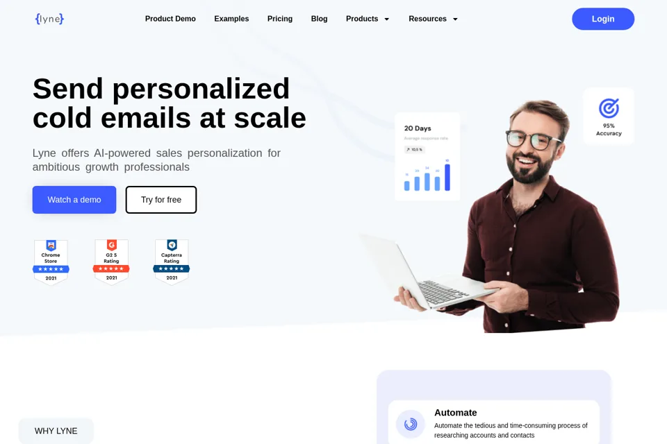 Aperçu de la landing page
