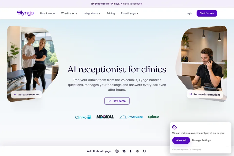Aperçu de la landing page