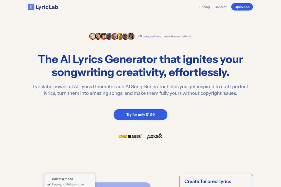 Aperçu de la landing page