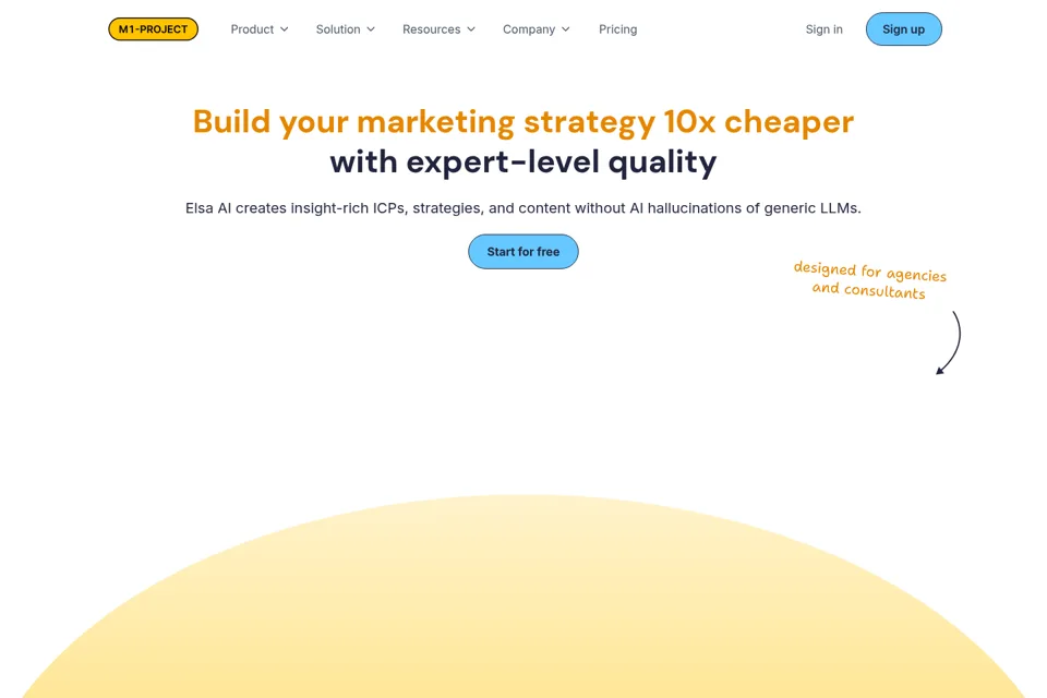 Aperçu de la landing page