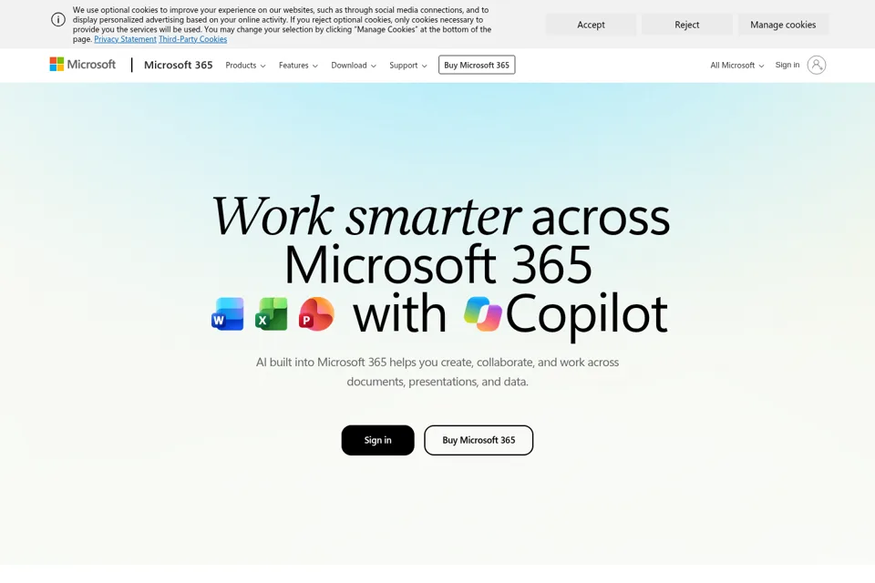Aperçu de la landing page