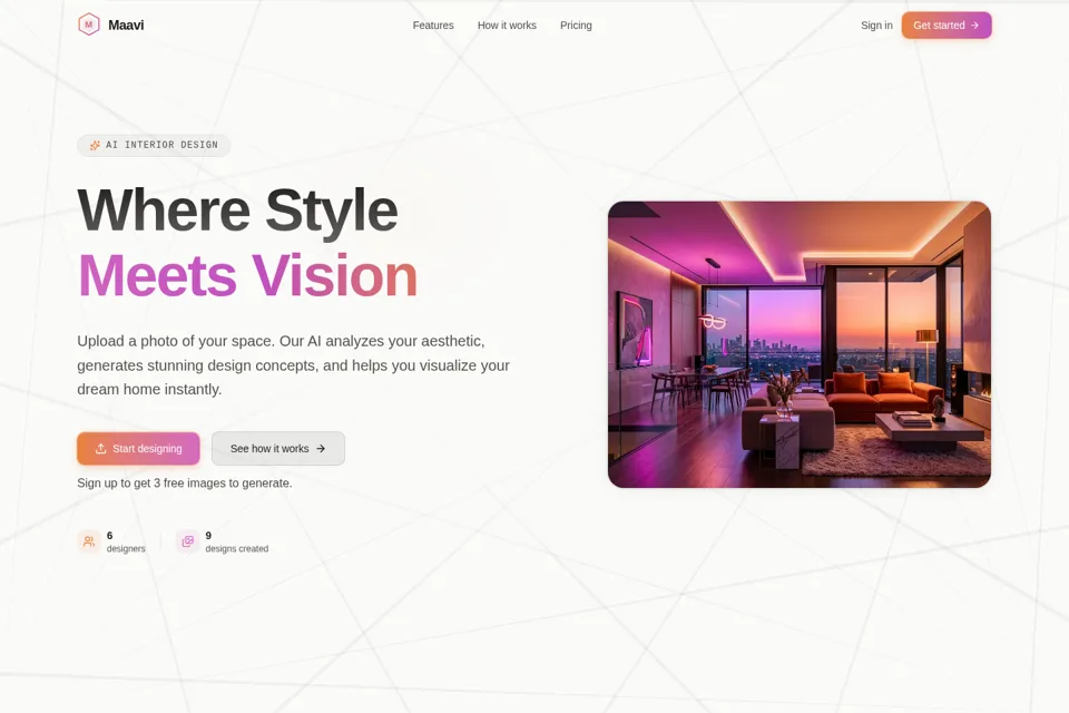 Aperçu de la landing page