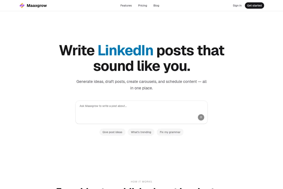 Aperçu de la landing page