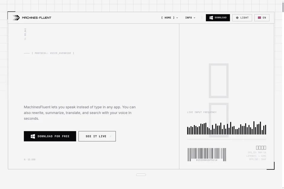 Aperçu de la landing page