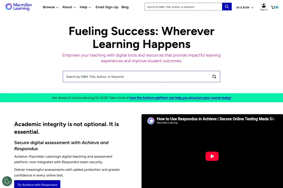 Aperçu de la landing page