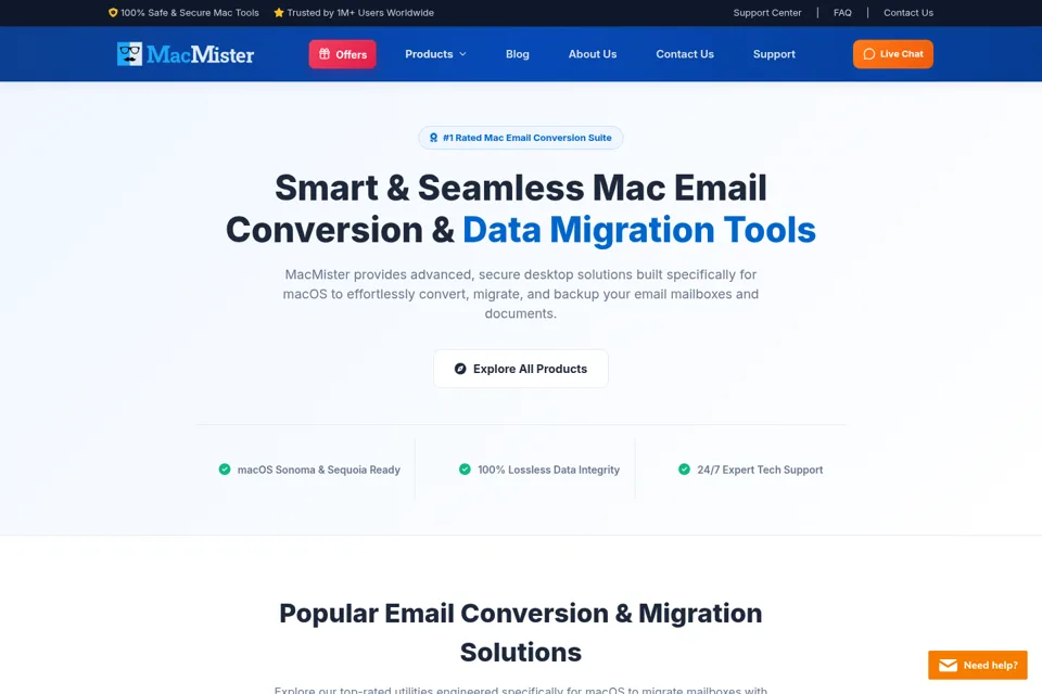 Aperçu de la landing page