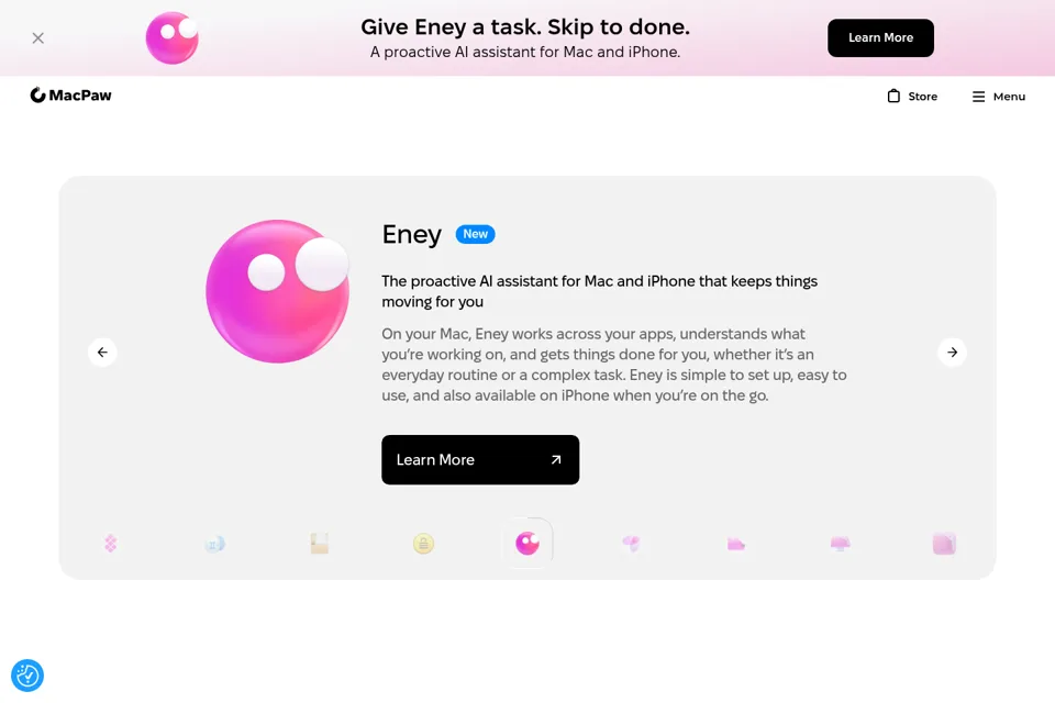 Aperçu de la landing page