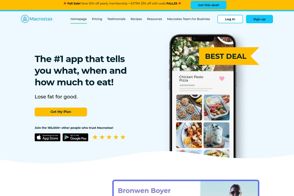 Aperçu de la landing page