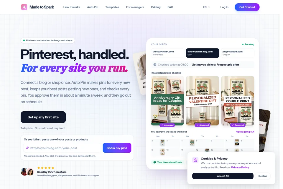 Aperçu de la landing page