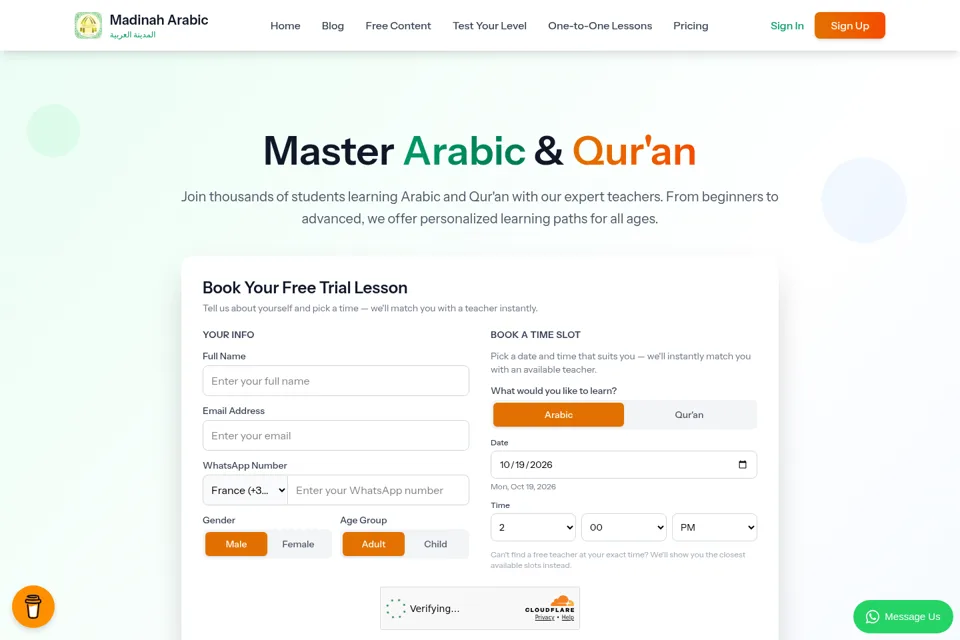 Landing page preview