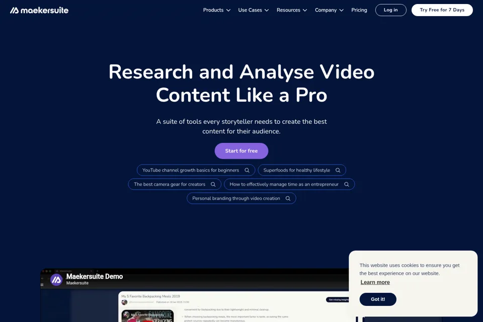 Aperçu de la landing page