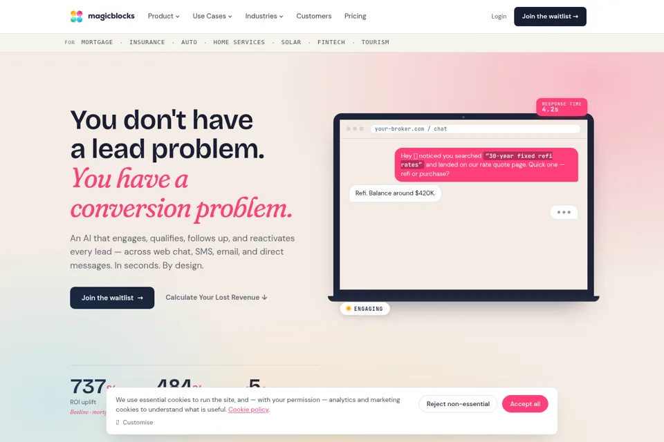 Aperçu de la landing page