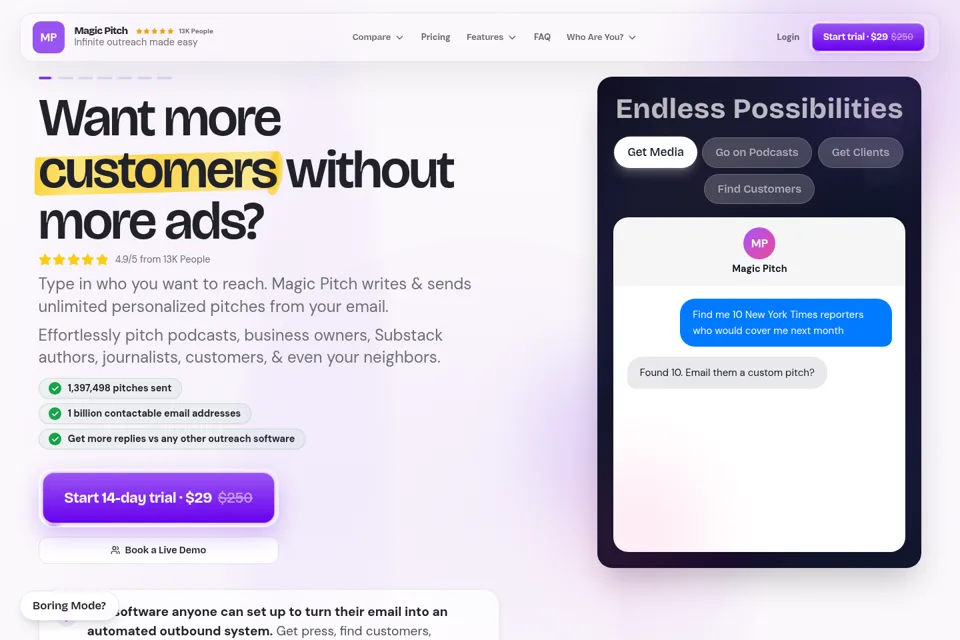 Landing page preview
