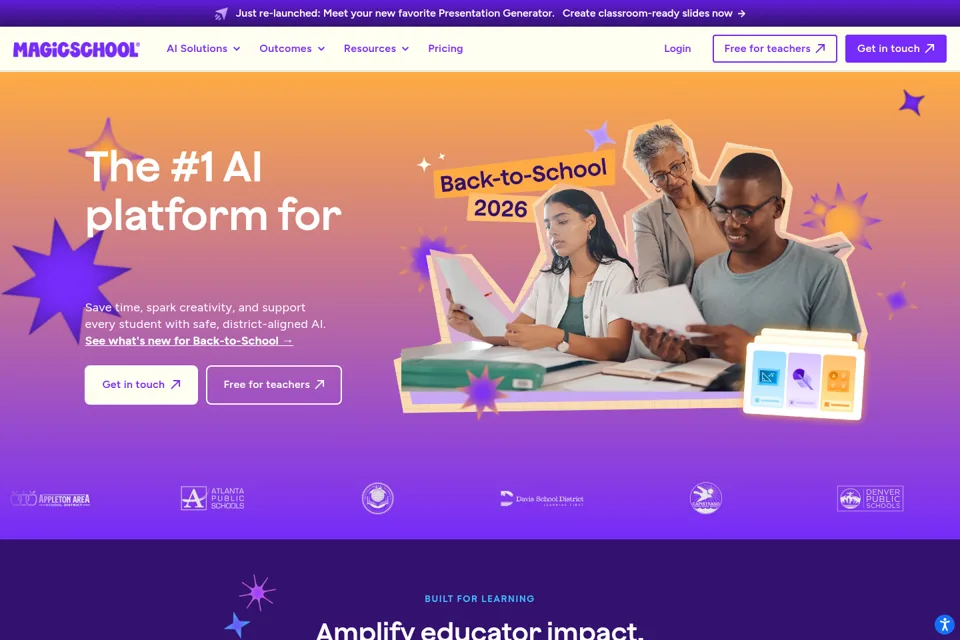Aperçu de la landing page