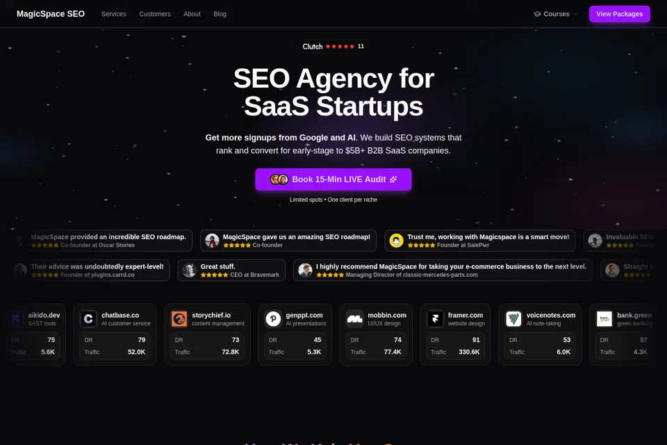 Aperçu de la landing page
