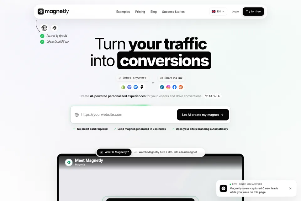 Landing page preview
