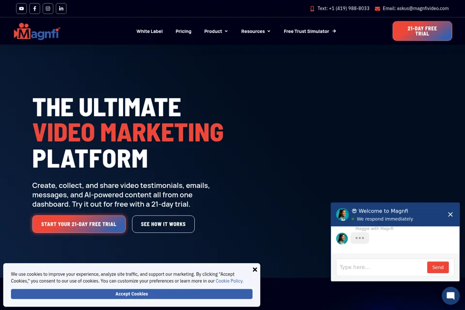 Aperçu de la landing page