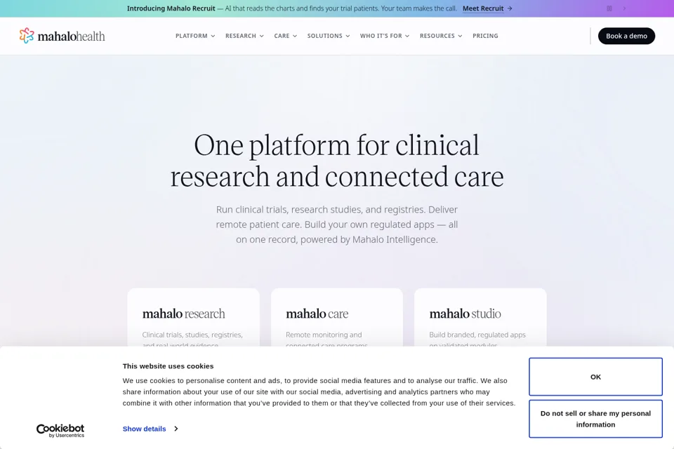 Aperçu de la landing page