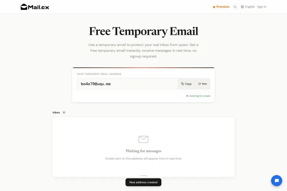 Aperçu de la landing page