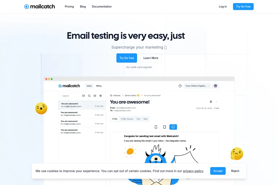 Aperçu de la landing page