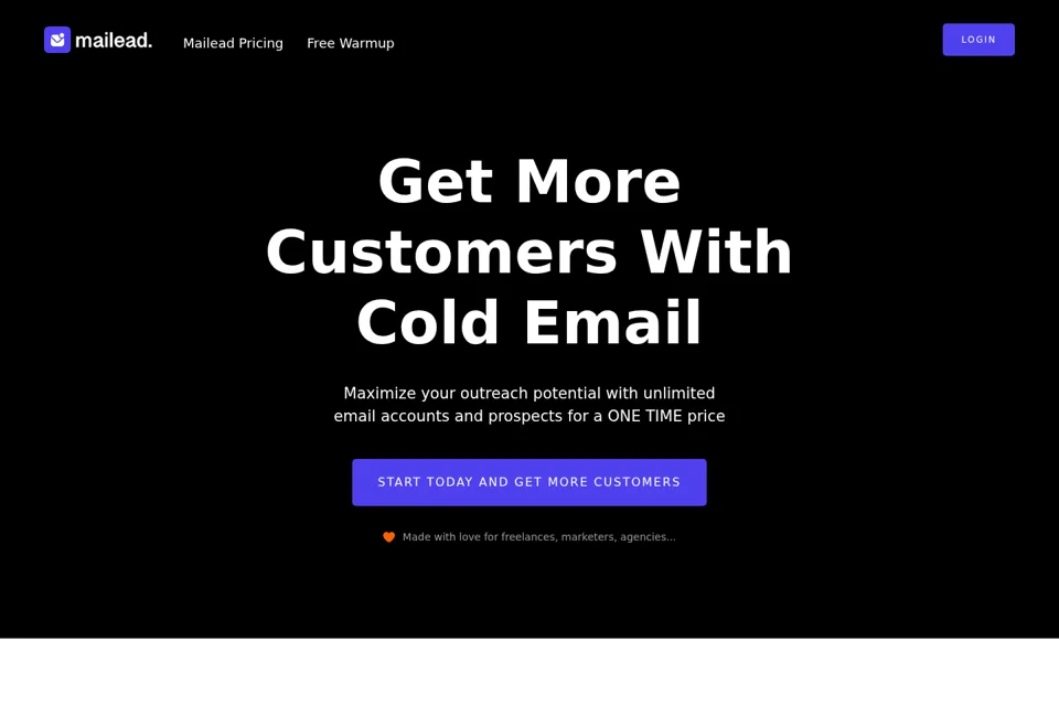Aperçu de la landing page