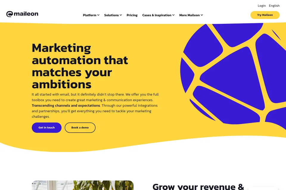 Aperçu de la landing page
