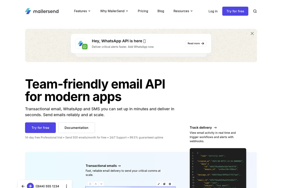 Aperçu de la landing page
