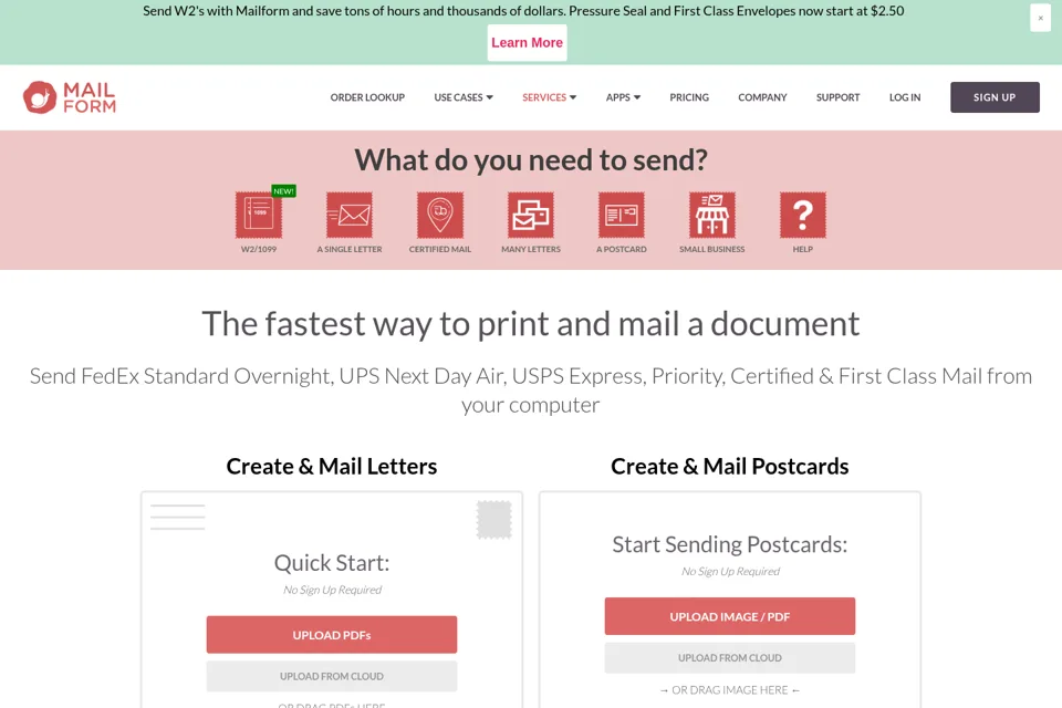 Aperçu de la landing page