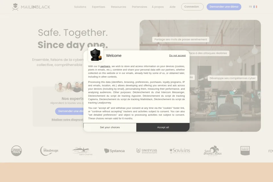 Aperçu de la landing page
