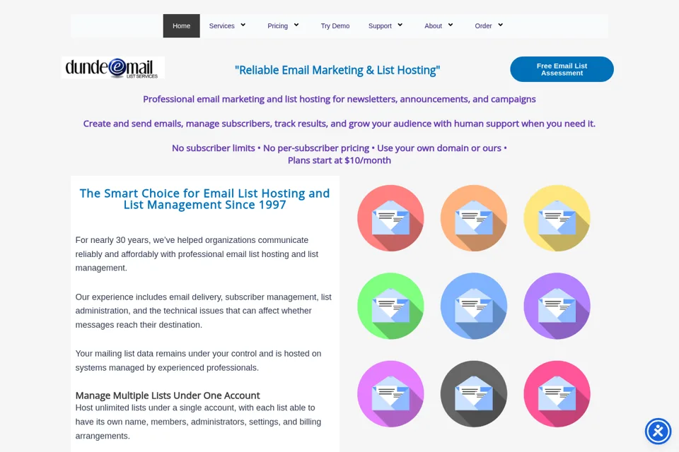Aperçu de la landing page