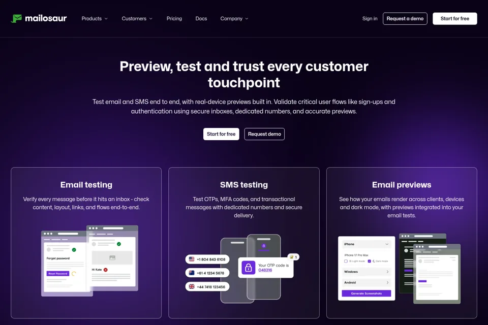 Aperçu de la landing page
