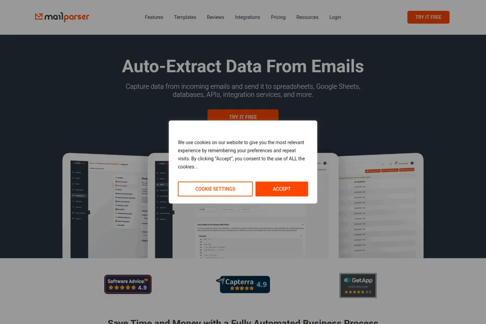 Aperçu de la landing page