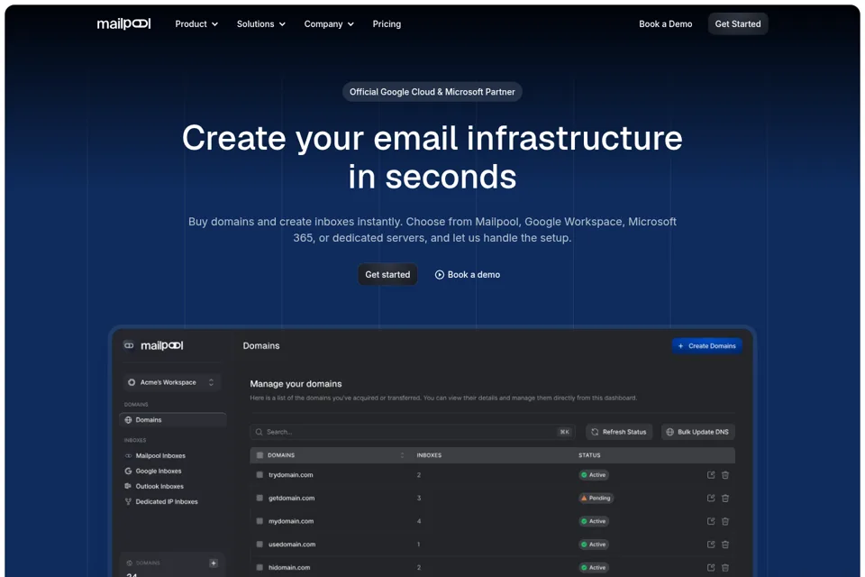 Aperçu de la landing page
