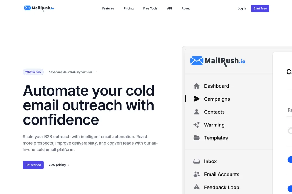 Aperçu de la landing page
