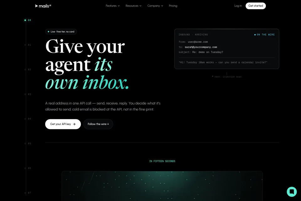 Aperçu de la landing page