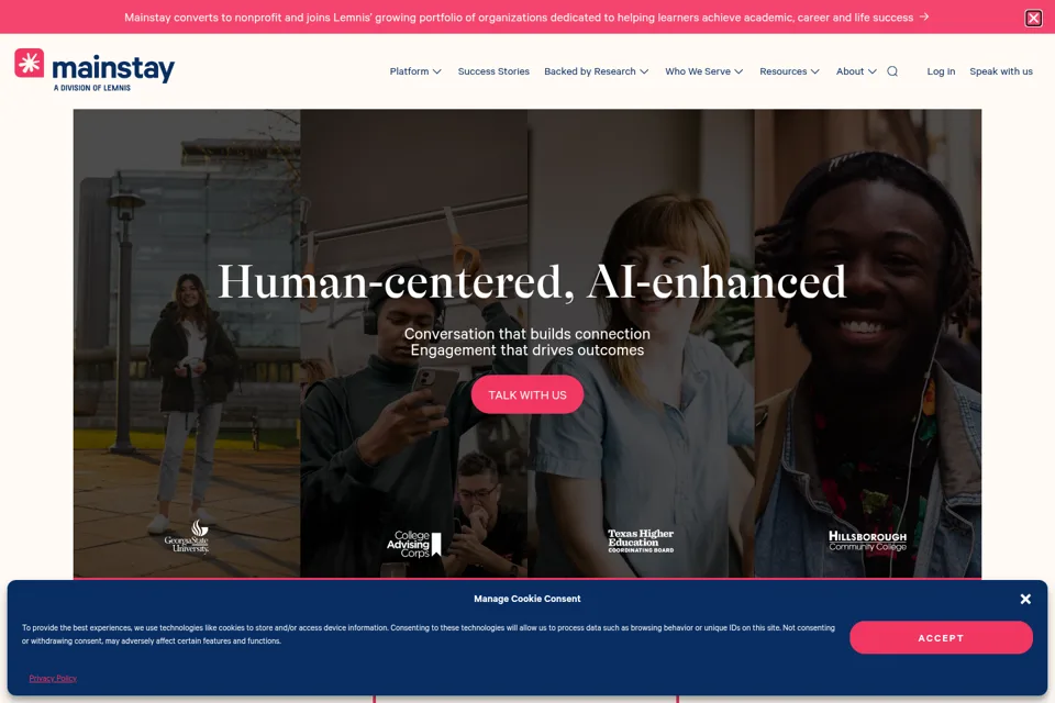 Aperçu de la landing page