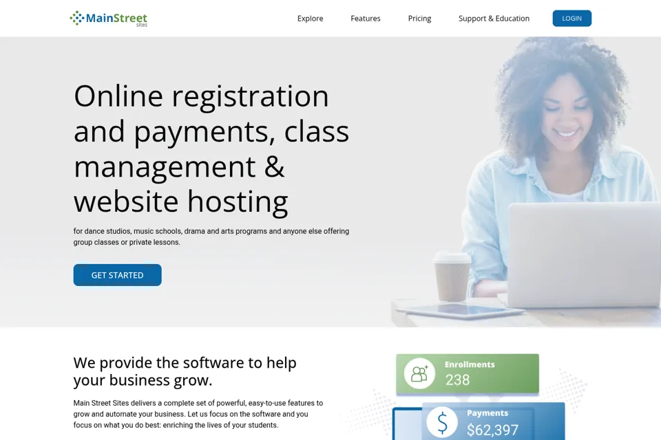 Aperçu de la landing page