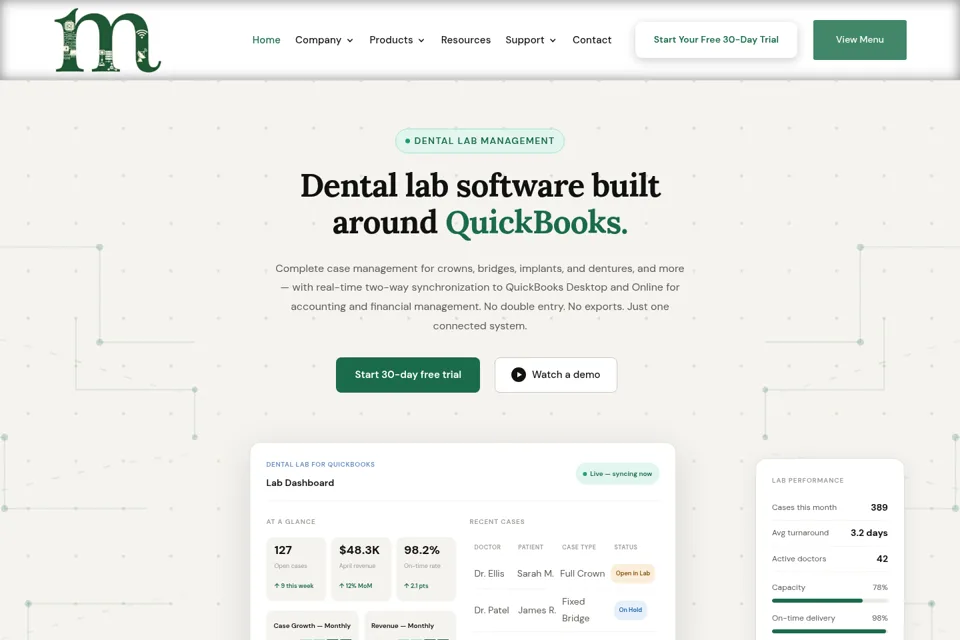 Aperçu de la landing page